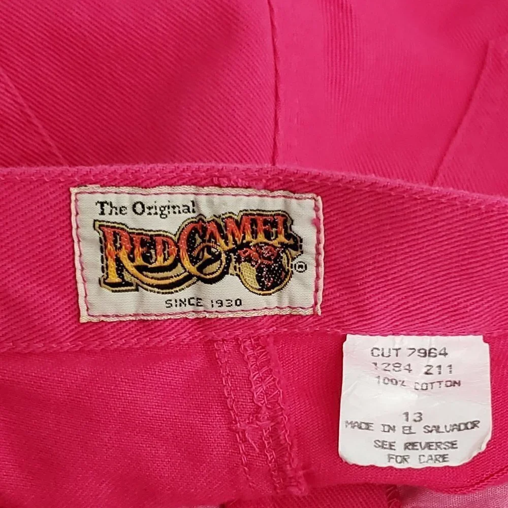 NWT Vintage Red Camel Hot Pink Denim Walking Bermuda Shorts Juniors Size 13
